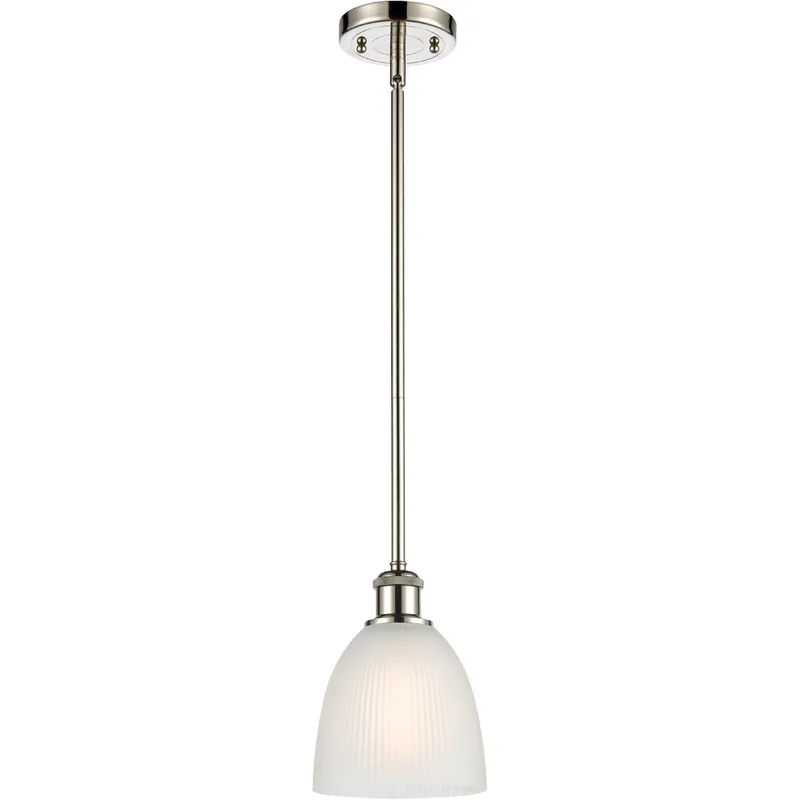 Ballston Castile 1 Light 6 inch Polished Nickel Pendant Ceiling Light in White Glass, Ballston