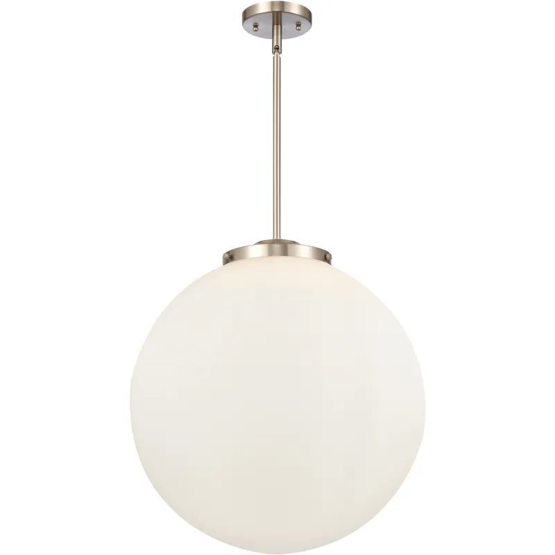 Franklin Restoration Beacon LED 18 inch Brushed Satin Nickel Statement Pendant Ceiling Light in Matte White