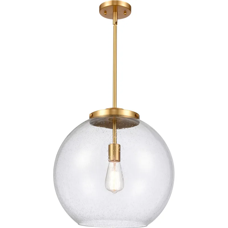 Ballston Athens 1 Light 15.75 inch Satin Gold Pendant Ceiling Light in Incandescent, Seedy