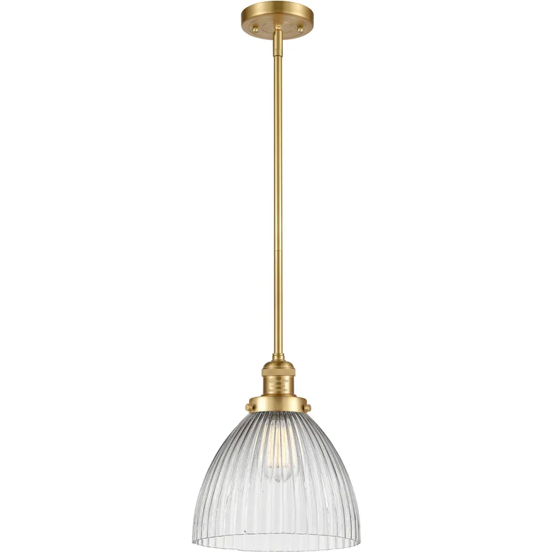 Franklin Restoration Seneca Falls 1 Light 9.5 inch Satin Gold Mini Pendant Ceiling Light in Incandescent, Franklin Restoration