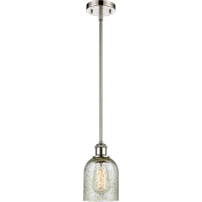 Ballston Caledonia 1 Light 5 inch Polished Nickel Pendant Ceiling Light in Mica Glass, Ballston