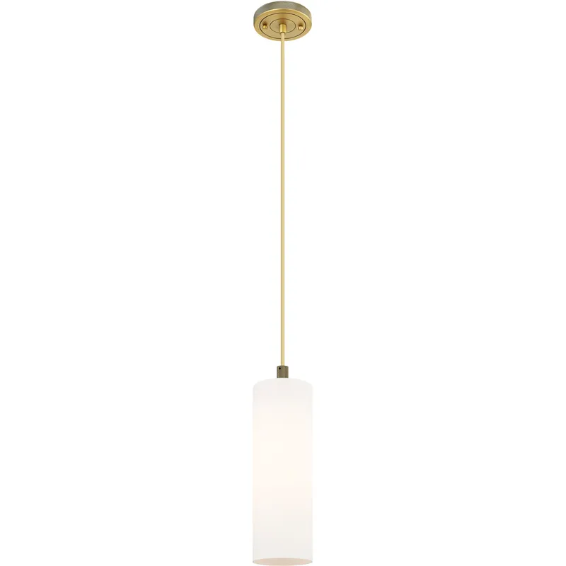 Downtown Urban Crown Point 1 Light 3.88 inch Brushed Brass Pendant Ceiling Light in Matte White