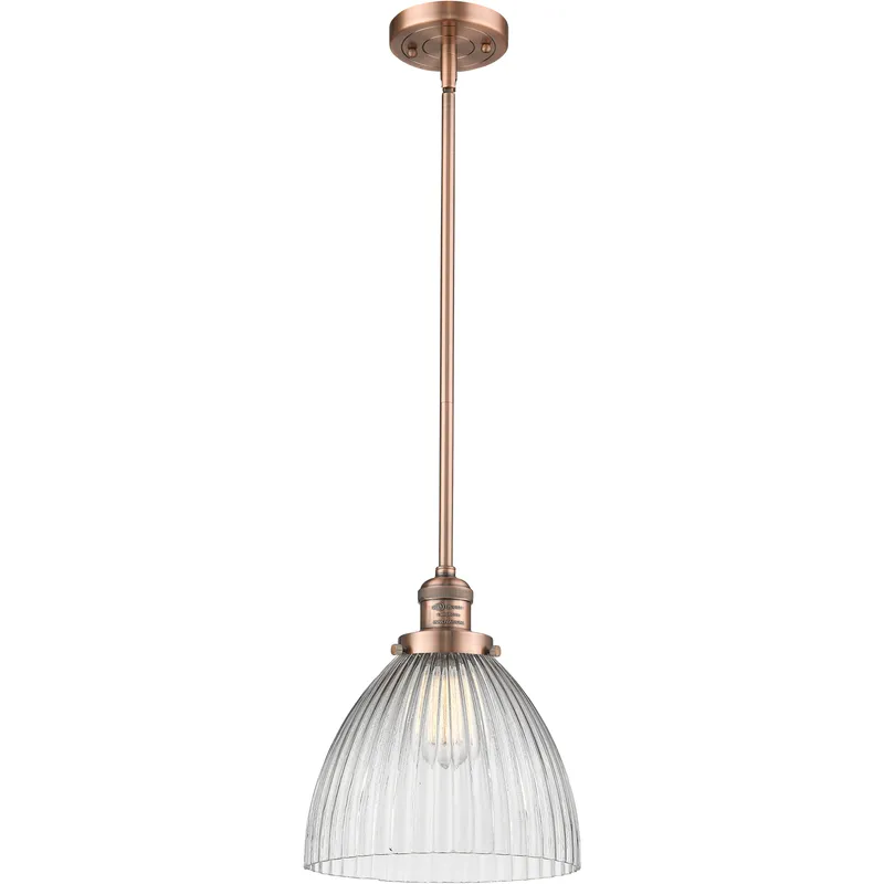 Franklin Restoration Seneca Falls LED 9.5 inch Antique Copper Mini Pendant Ceiling Light, Franklin Restoration