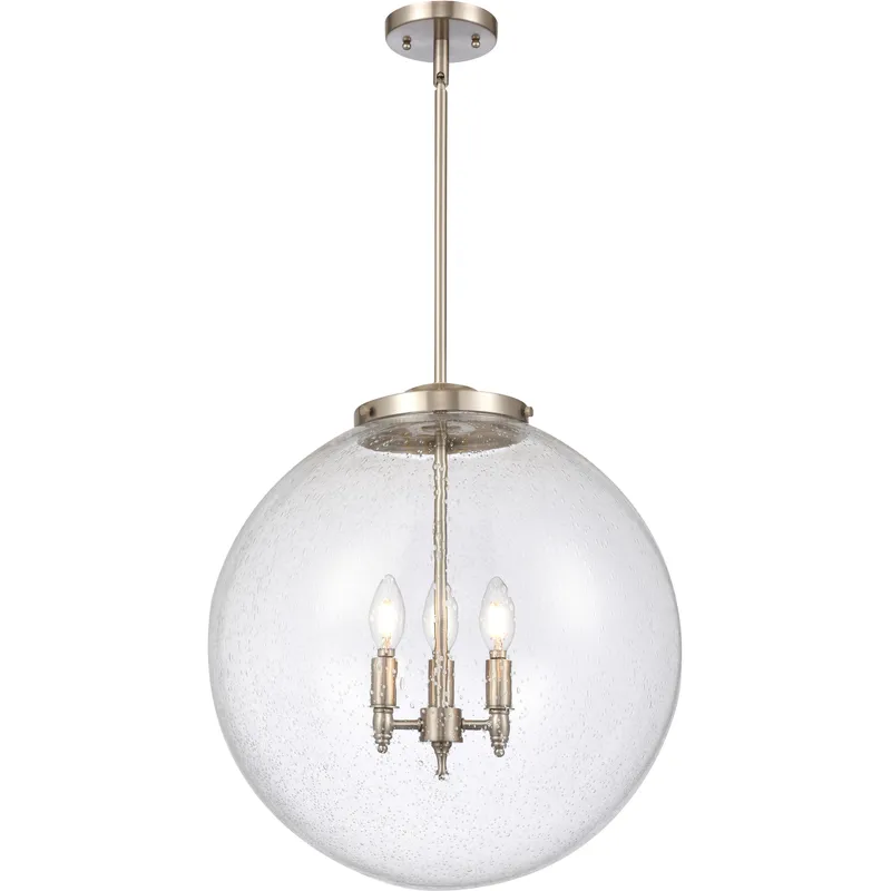 Franklin Restoration Beacon LED 18 inch Brushed Satin Nickel Statement Pendant Ceiling Light in Seedy