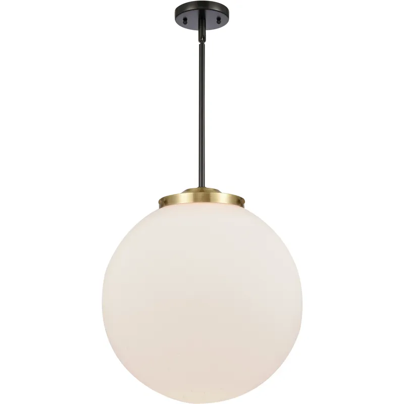 Franklin Restoration Beacon LED 16 inch Black Antique Brass Pendant Ceiling Light in Matte White