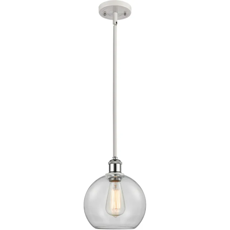 Ballston Athens LED 8 inch White and Polished Chrome Pendant Ceiling Light, Ballston