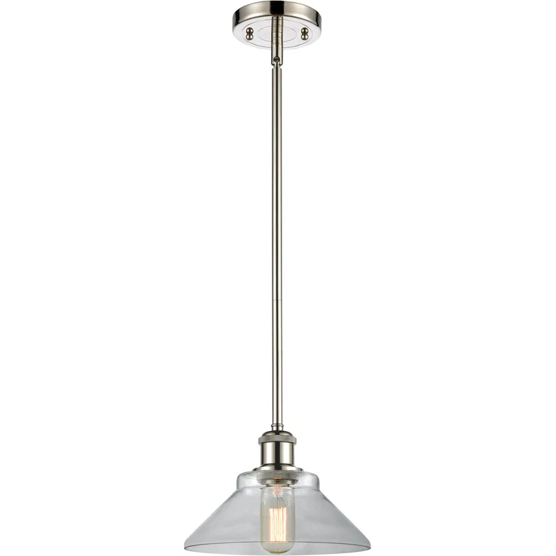 Ballston Orwell 1 Light 8 inch Polished Nickel Pendant Ceiling Light in Clear Glass, Ballston