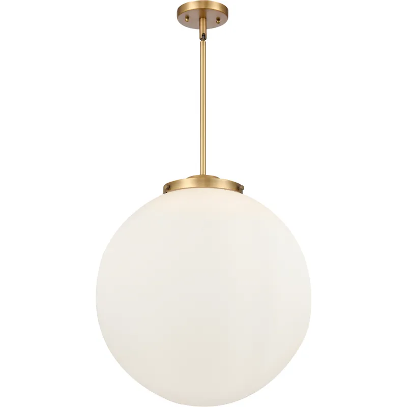 Franklin Restoration Beacon 3 Light 18 inch Brushed Brass Statement Pendant Ceiling Light in Incandescent, Matte White