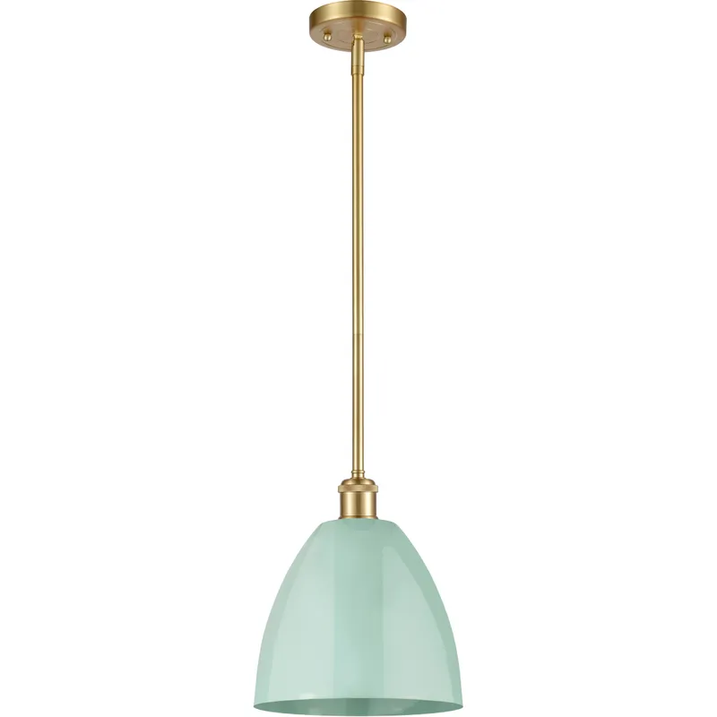 Ballston Plymouth Dome 1 Light 9 inch Satin Gold Pendant Ceiling Light in Matte Seafoam
