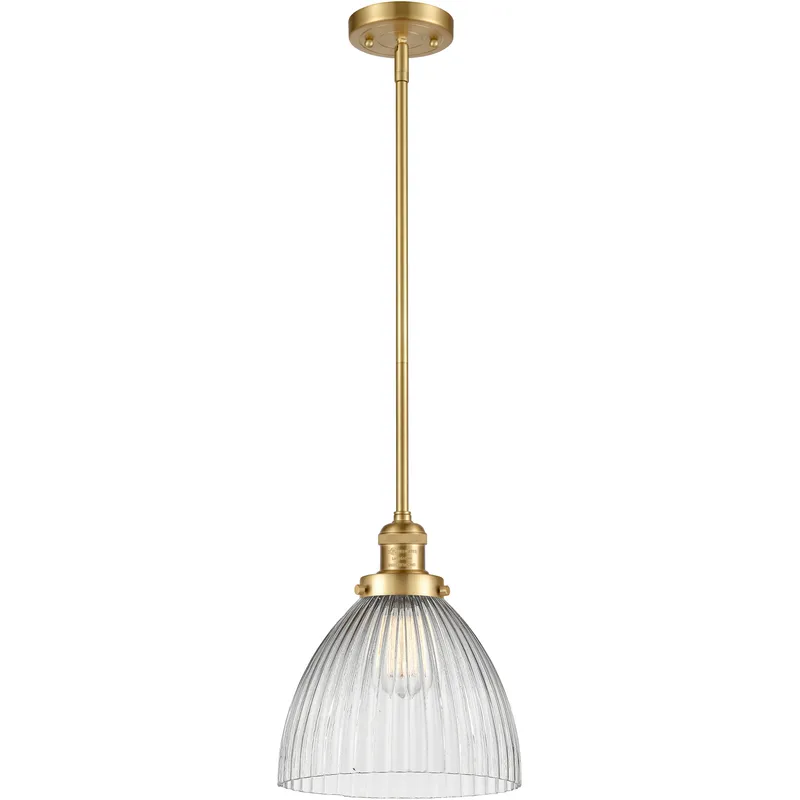 Franklin Restoration Seneca Falls LED 9.5 inch Satin Gold Mini Pendant Ceiling Light, Franklin Restoration