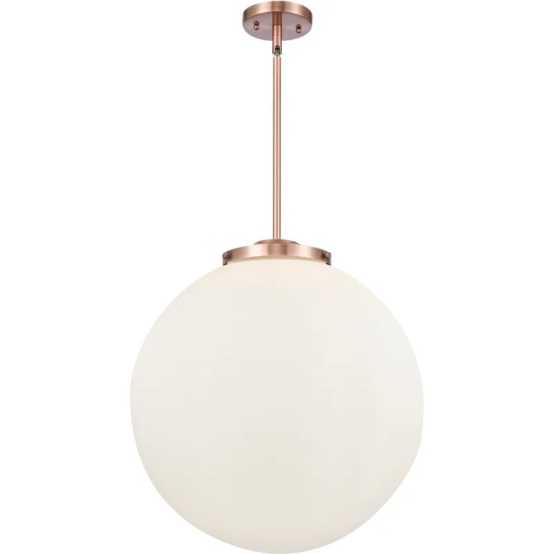 Franklin Restoration Beacon 3 Light 18 inch Antique Copper Statement Pendant Ceiling Light in Incandescent, Matte White