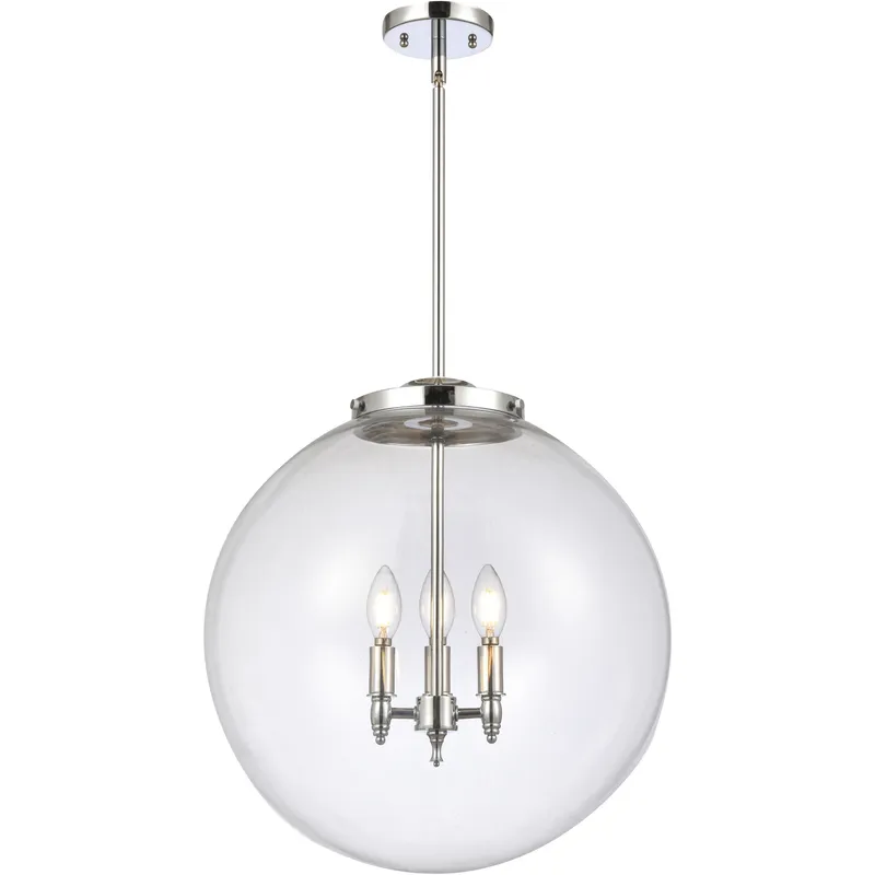 Franklin Restoration Beacon 3 Light 18 inch Polished Chrome Statement Pendant Ceiling Light in Incandescent, Clear