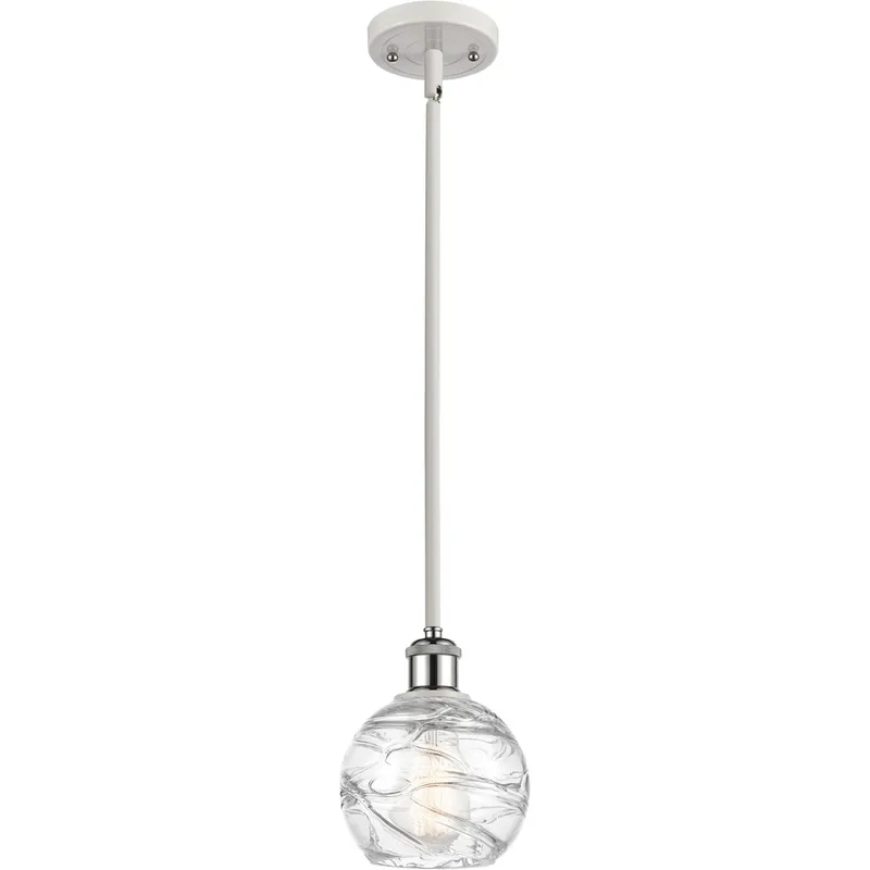 Ballston Small Deco Swirl LED 6 inch White and Polished Chrome Pendant Ceiling Light, Ballston