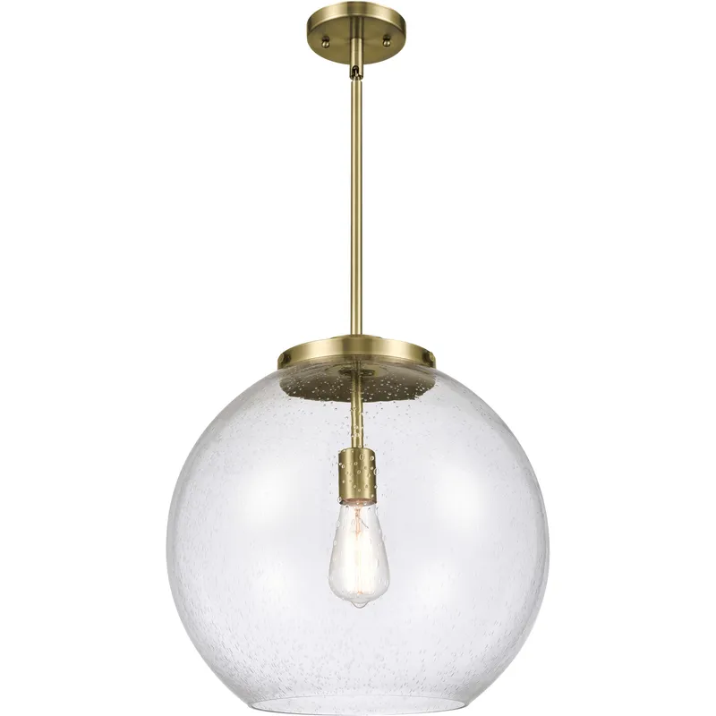 Ballston Athens LED 15.75 inch Antique Brass Pendant Ceiling Light in Seedy