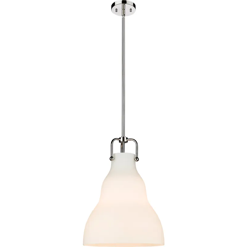 Haverhill 1 Light 14 inch Polished Nickel Pendant Ceiling Light in Matte White Glass