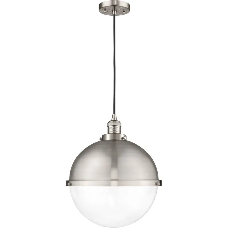 Franklin Restoration Hampden 1 Light 12.88 inch Brushed Satin Nickel Pendant Ceiling Light in Clear Glass