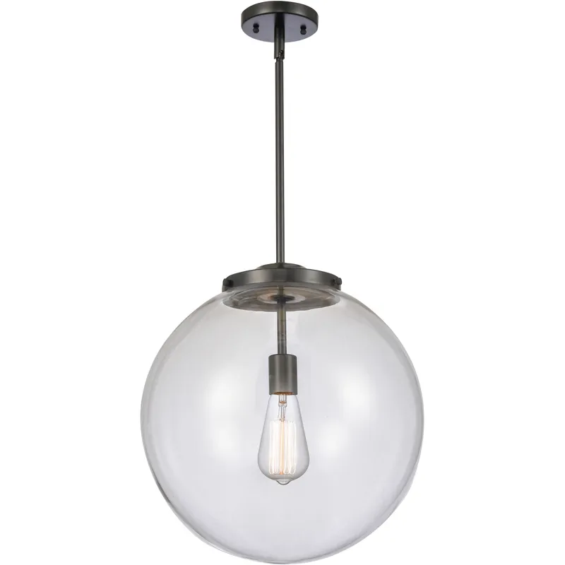 Franklin Restoration Beacon 1 Light 16 inch Matte Black Pendant Ceiling Light in Incandescent, Clear