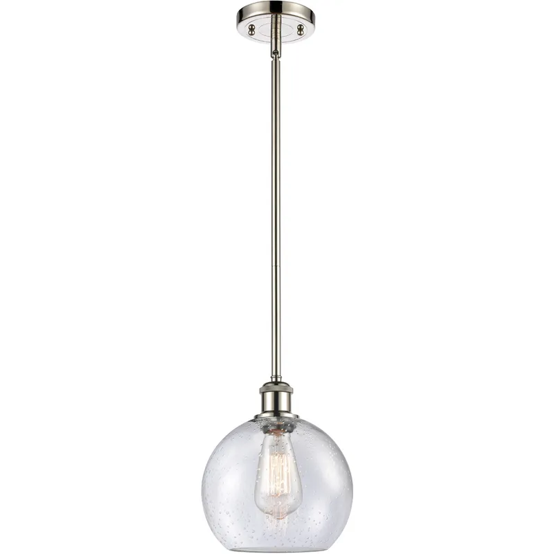 Ballston Athens 1 Light 8 inch Polished Nickel Pendant Ceiling Light in Seedy Glass, Ballston