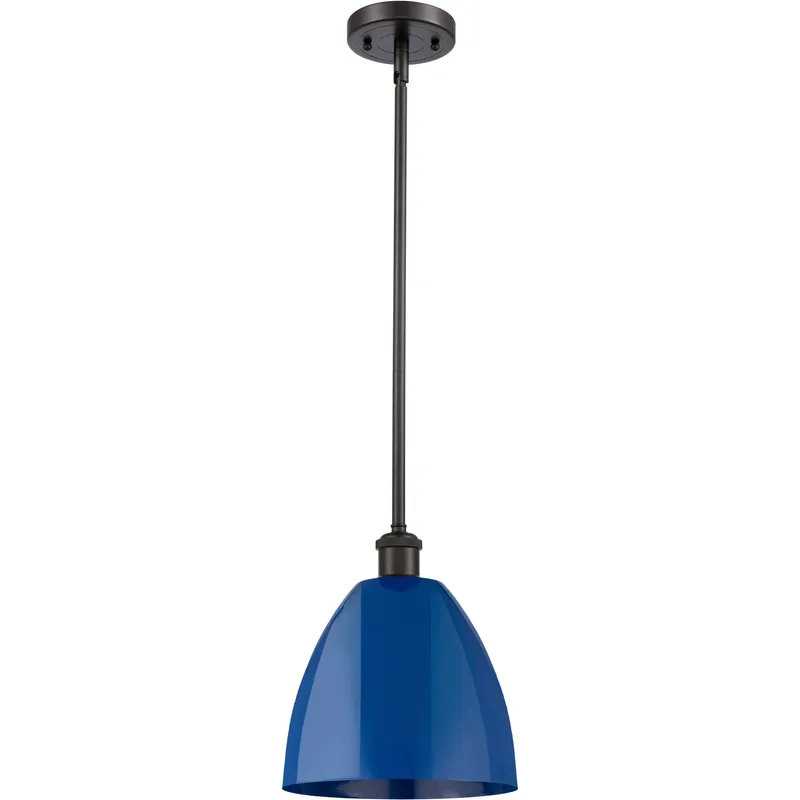 Ballston Plymouth Dome 1 Light 9 inch Oil Rubbed Bronze Pendant Ceiling Light in Matte Blue