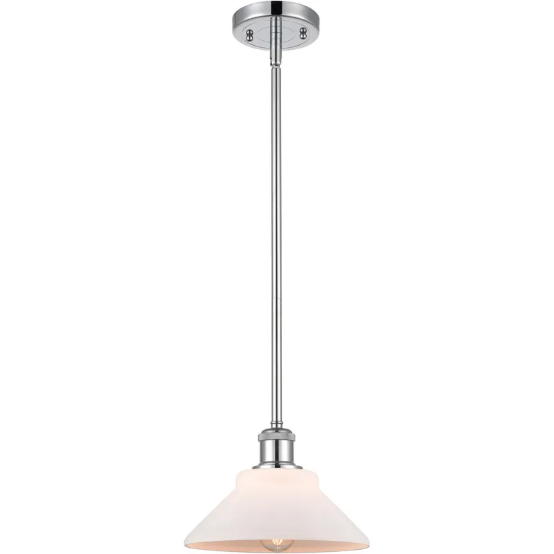 Ballston Orwell 1 Light 8 inch Polished Chrome Pendant Ceiling Light in Matte White Glass, Ballston