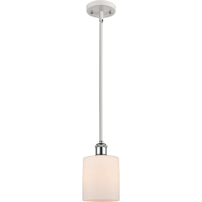 Ballston Cobbleskill 1 Light 5 inch White and Polished Chrome Pendant Ceiling Light in Matte White Glass, Ballston