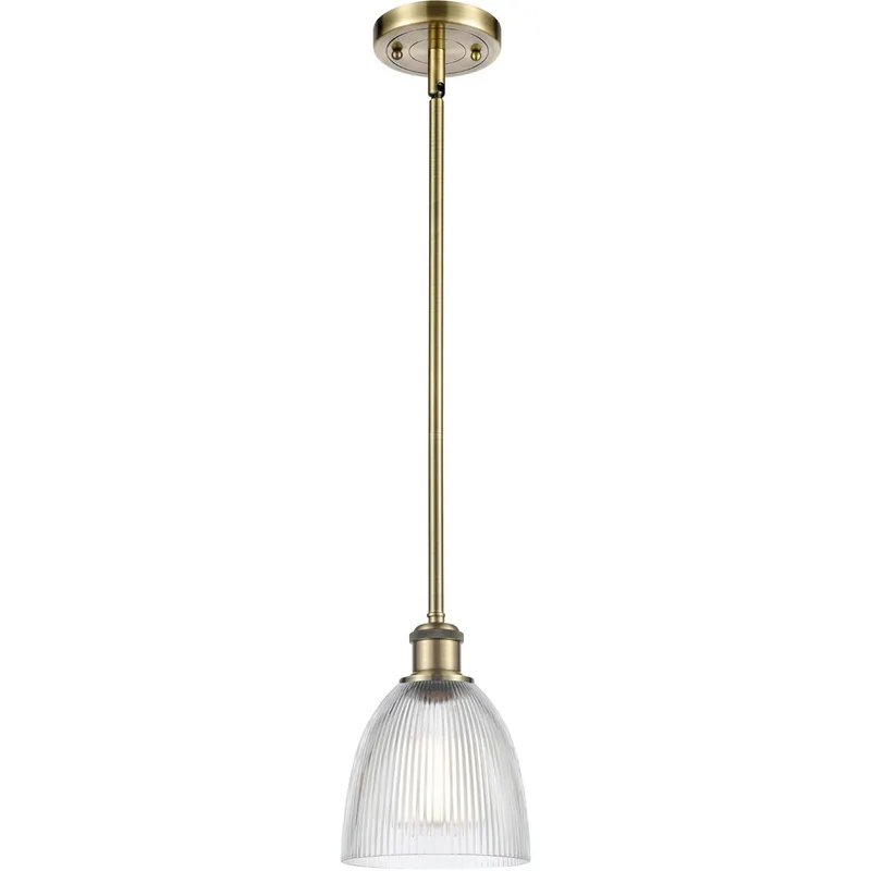 Ballston Castile 1 Light 6 inch Antique Brass Pendant Ceiling Light in Incandescent, Clear Glass, Ballston