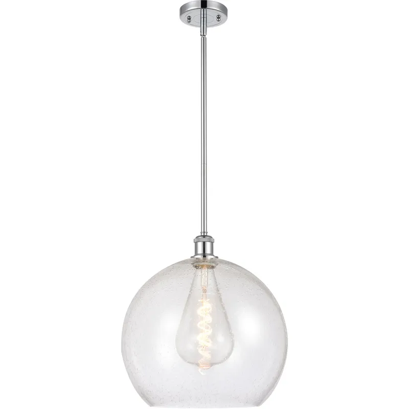 Ballston Athens 1 Light 14 inch Polished Chrome Pendant Ceiling Light in Seedy Glass