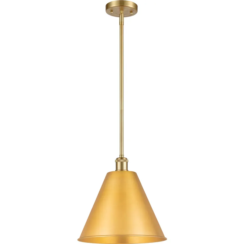 Ballston Cone LED 12 inch Satin Gold Pendant Ceiling Light