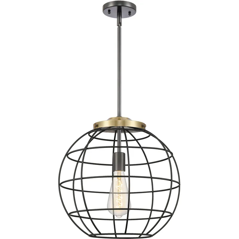 Lake Placid 1 Light 16 inch Black Antique Brass Pendant Ceiling Light