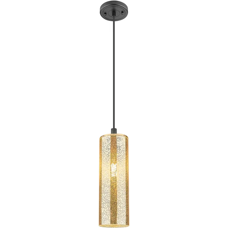Downtown Urban Crown Point 1 Light 4.5 inch Matte Black Pendant Ceiling Light in Mercury
