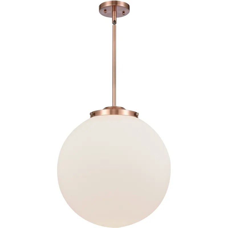 Franklin Restoration Beacon LED 16 inch Antique Copper Pendant Ceiling Light in Matte White