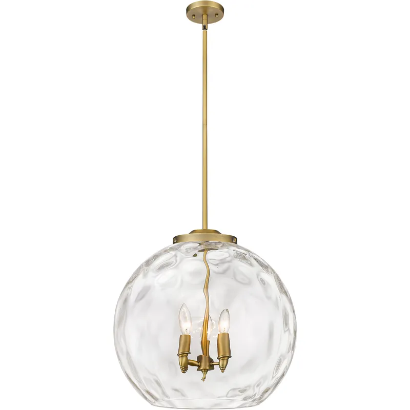 Ballston Athens Water Glass 3 Light 17.88 inch Brushed Brass Statement Pendant Ceiling Light in Incandescent