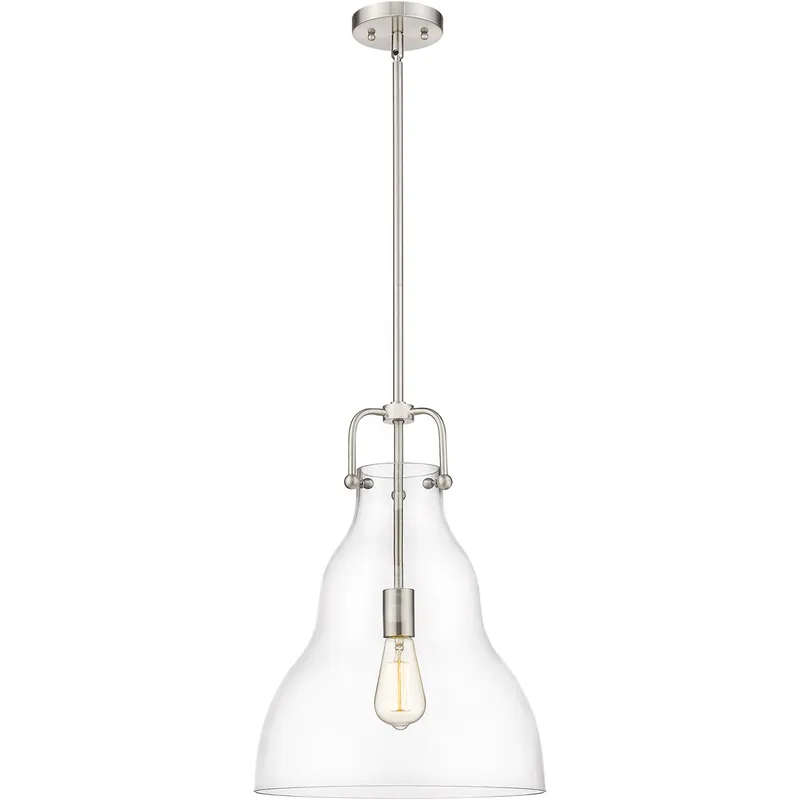 Haverhill 1 Light 14 inch Brushed Satin Nickel Pendant Ceiling Light in Clear Glass