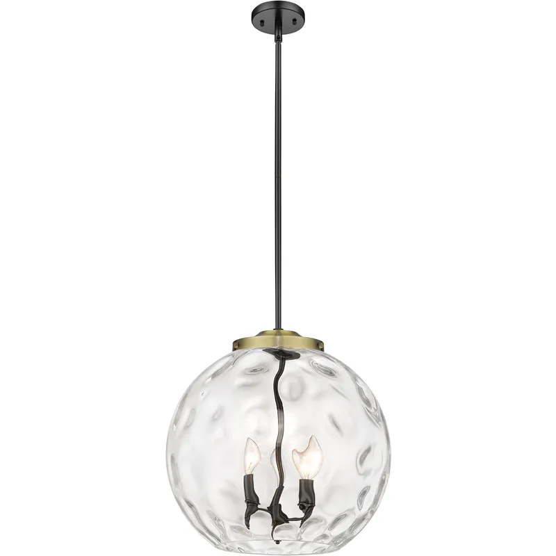 Ballston Athens Water Glass LED 15.75 inch Black Antique Brass Statement Pendant Ceiling Light