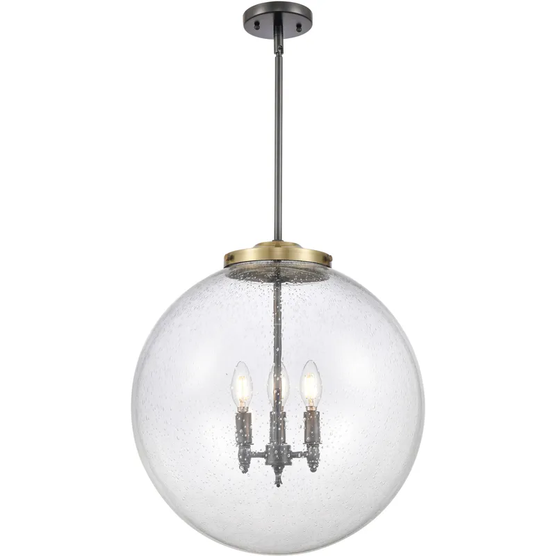 Franklin Restoration Beacon 3 Light 18 inch Black Antique Brass Statement Pendant Ceiling Light in Incandescent, Seedy