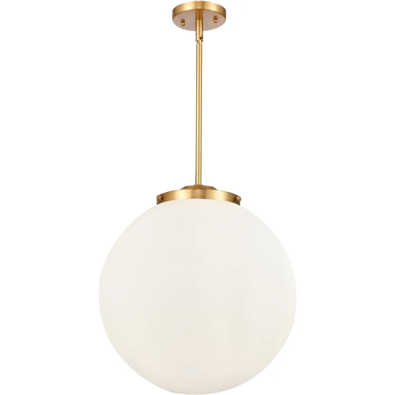Franklin Restoration Beacon LED 16 inch Satin Gold Statement Pendant Ceiling Light in Matte White