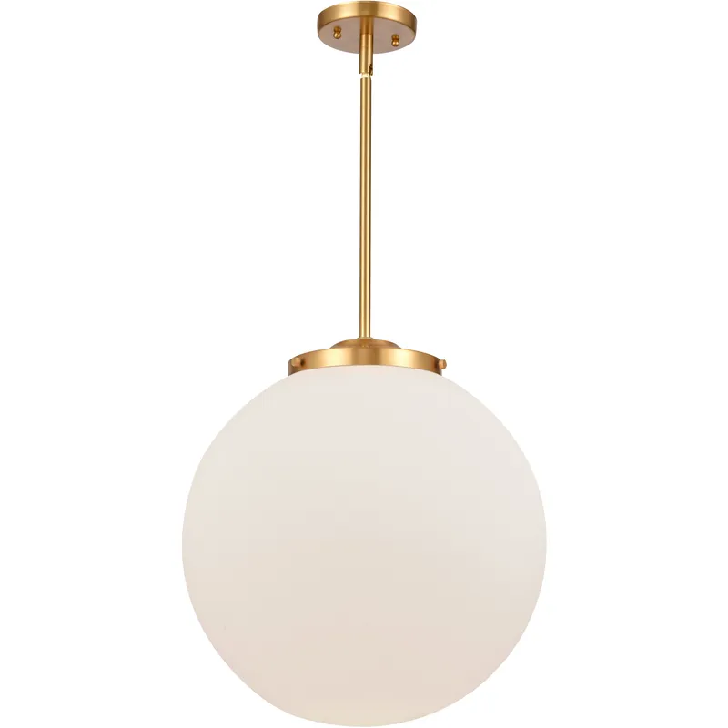 Franklin Restoration Beacon LED 16 inch Satin Gold Pendant Ceiling Light in Matte White