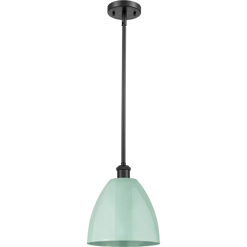 Ballston Plymouth Dome 1 Light 9 inch Matte Black Pendant Ceiling Light in Matte Seafoam