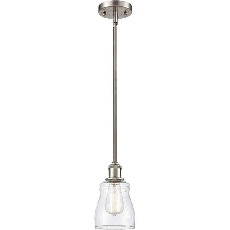Ballston Ellery 1 Light 5 inch Brushed Satin Nickel Pendant Ceiling Light in Clear Glass, Ballston