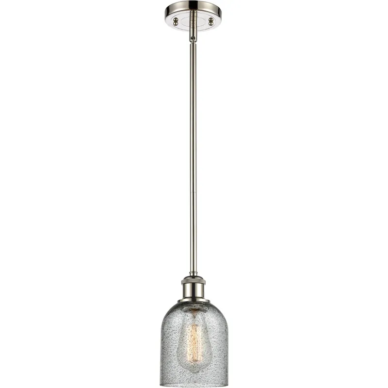 Ballston Caledonia 1 Light 5 inch Polished Nickel Pendant Ceiling Light in Charcoal Glass, Ballston