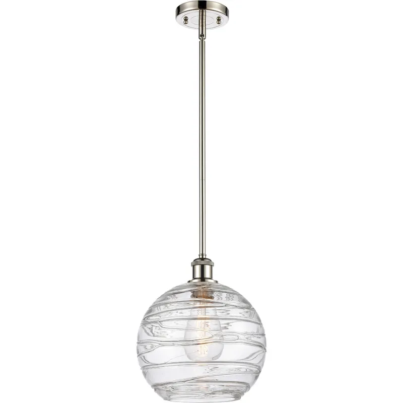 Ballston Large Deco Swirl LED 10 inch Polished Nickel Pendant Ceiling Light, Ballston