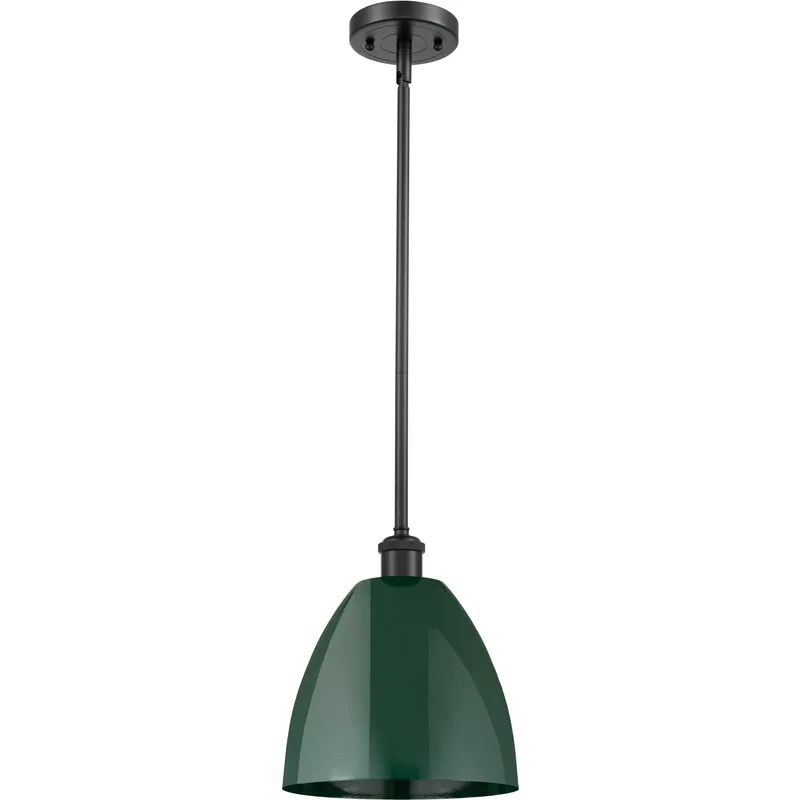 Ballston Plymouth Dome 1 Light 9 inch Matte Black Pendant Ceiling Light in Matte Green