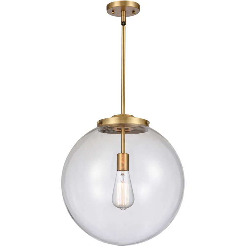 Franklin Restoration Beacon LED 16 inch Brushed Brass Pendant Ceiling Light in Clear