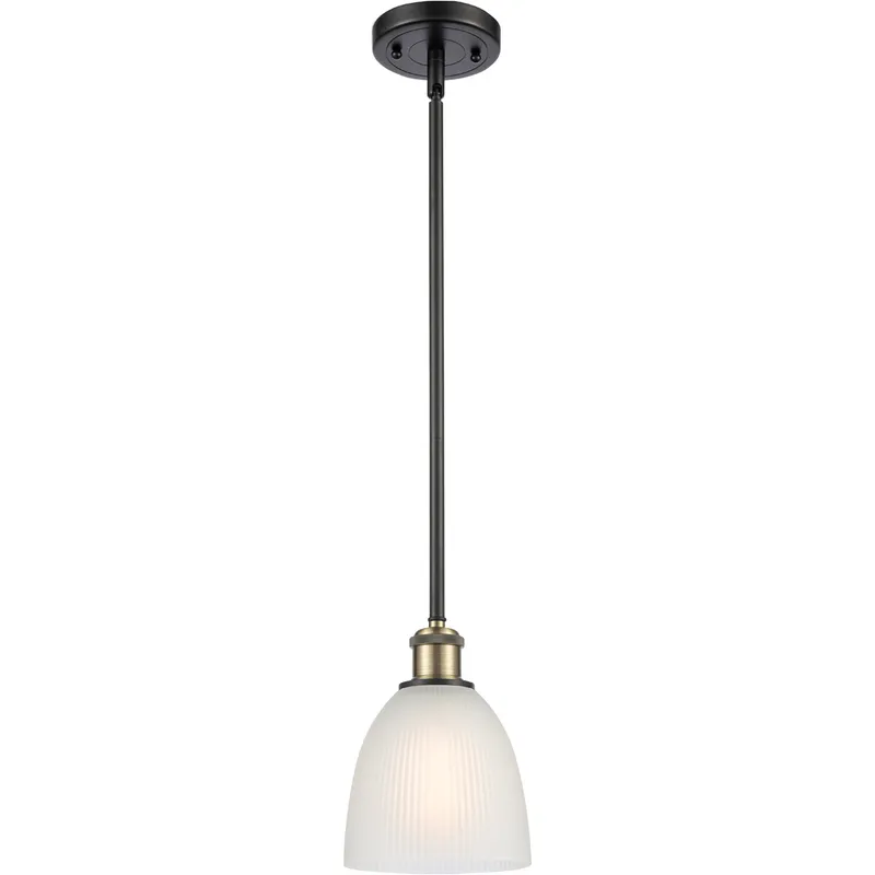 Ballston Castile 1 Light 6 inch Black Antique Brass Pendant Ceiling Light in White Glass, Ballston