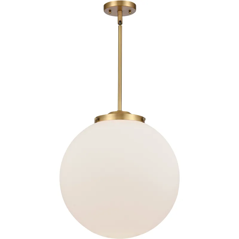 Franklin Restoration Beacon 1 Light 16 inch Brushed Brass Pendant Ceiling Light in Incandescent, Matte White