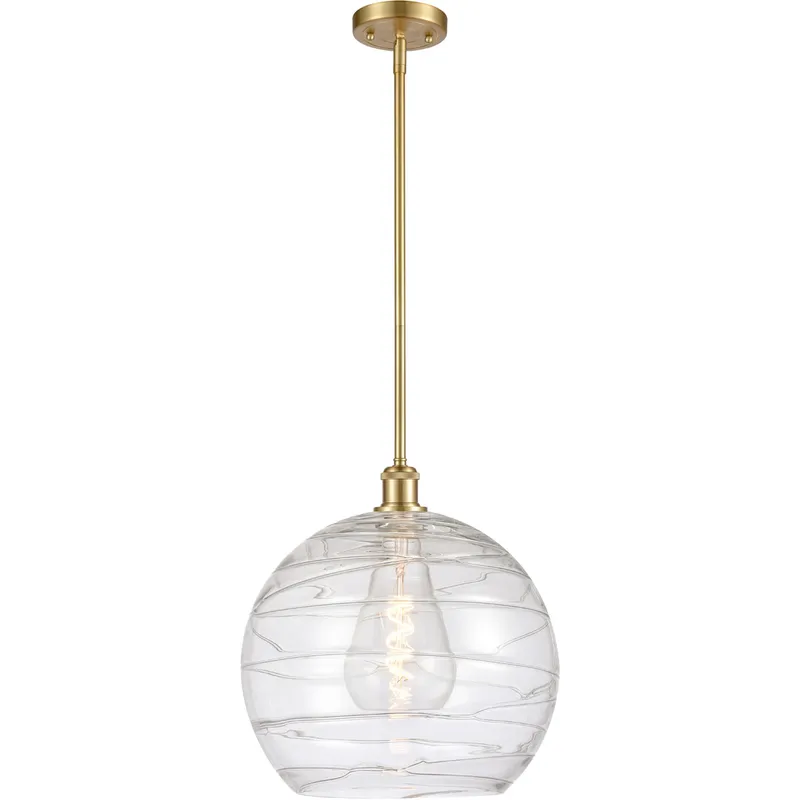 Ballston Deco Swirl 1 Light 14 inch Satin Gold Pendant Ceiling Light