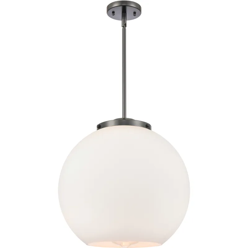 Ballston Athens 1 Light 15.75 inch Matte Black Pendant Ceiling Light in Incandescent, Matte White