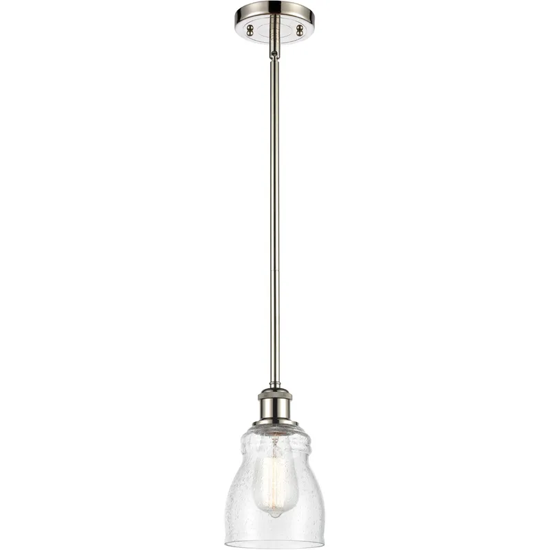 Ballston Ellery 1 Light 5 inch Polished Nickel Pendant Ceiling Light in Seedy Glass, Ballston
