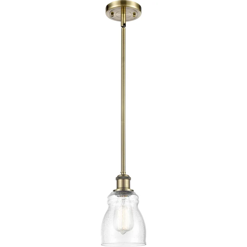 Ballston Ellery 1 Light 5 inch Antique Brass Pendant Ceiling Light in Incandescent, Seedy Glass, Ballston