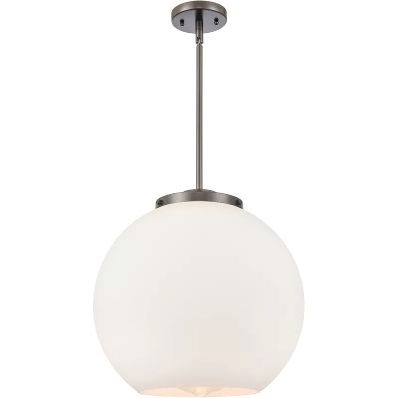 Ballston Athens 1 Light 15.75 inch Oil Rubbed Bronze Pendant Ceiling Light in Incandescent, Matte White